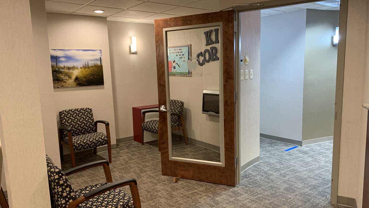  comfortable waiting room at our dental center near Devon